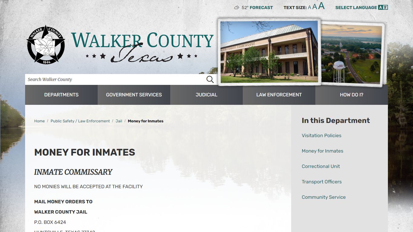 Money for Inmates / Walker County, TX