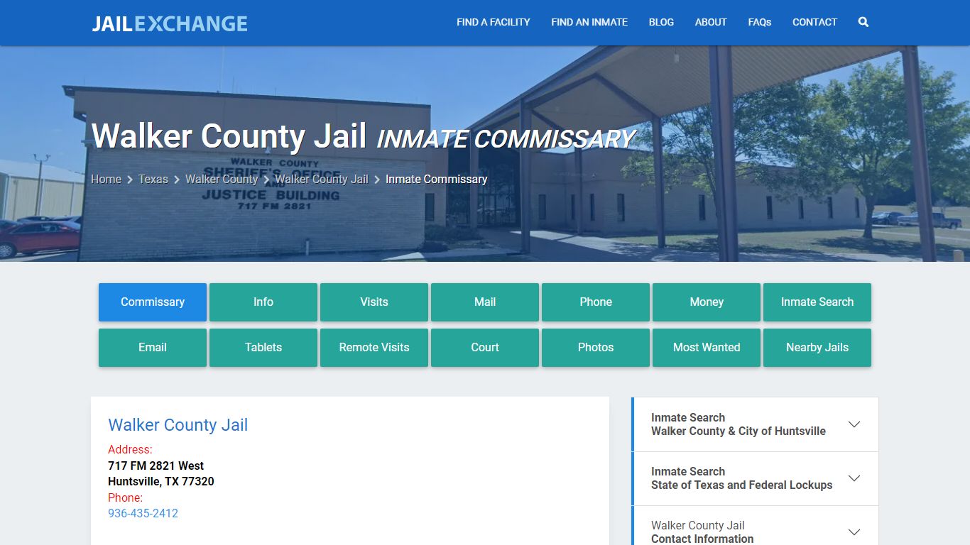 Inmate Commissary, Care Packs - Walker County Jail, TX